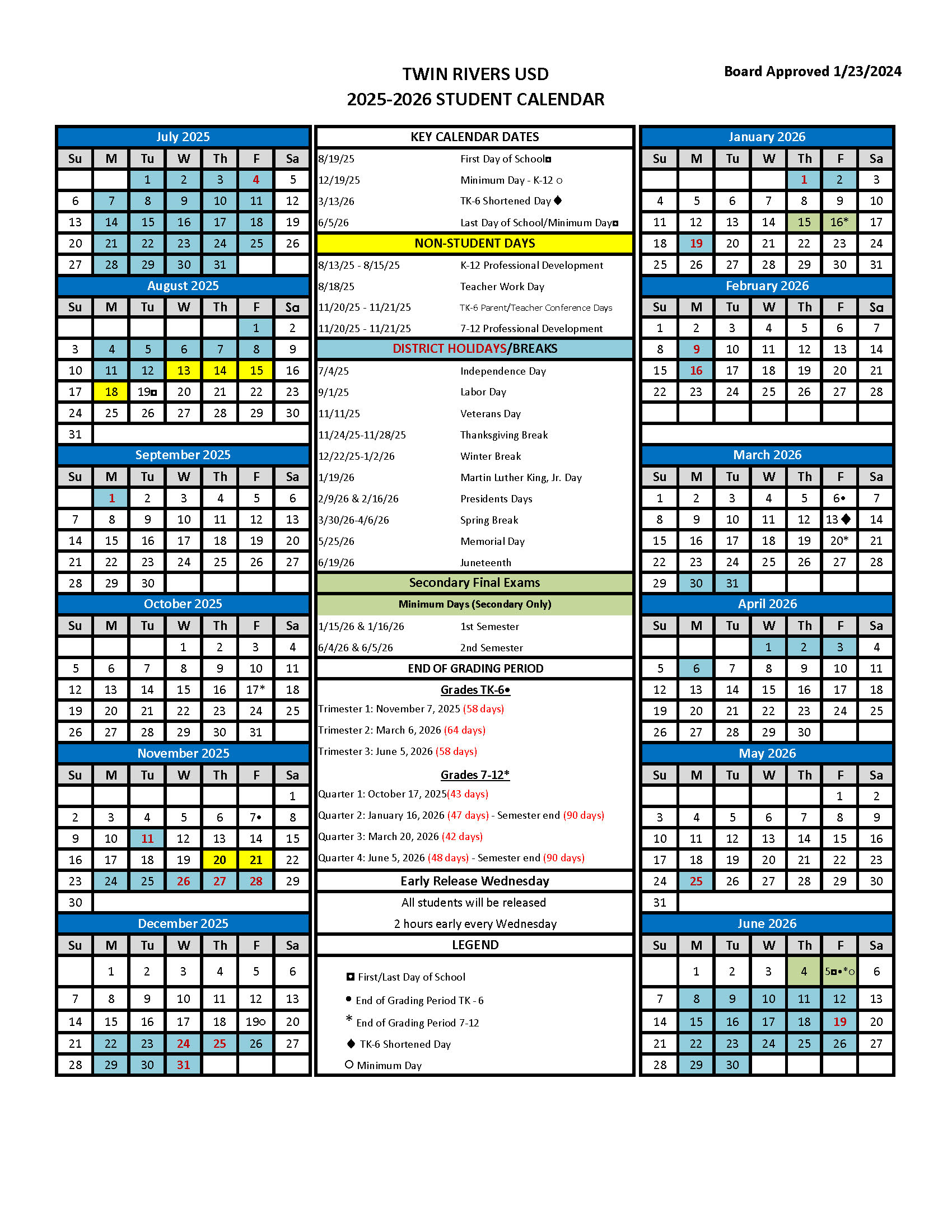 2025-2026 Student Calendar